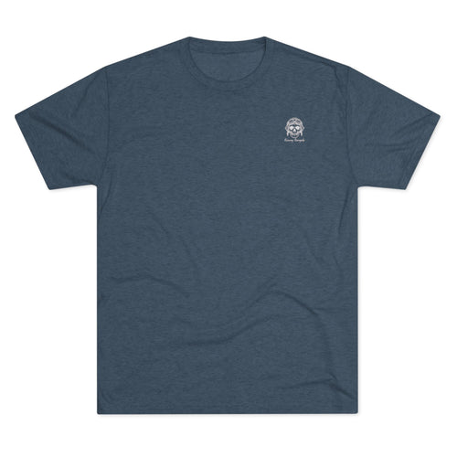 Fuel The Hustle Workout T-Shirt Tri-Blend Indigo T-Shirt military apparel sticker patch aviation funny custom usmc navy best military aviation apparel patches and motto gym workout garage flags t-shirt mens