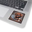 Cranky Frankie Dog Sticker 3" × 3" White Paper products military apparel sticker patch aviation funny custom usmc navy best military aviation apparel patches and motto gym workout garage flags t-shirt mens