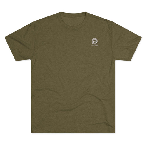 Fuel The Hustle Workout T-Shirt Tri-Blend Military Green T-Shirt military apparel sticker patch aviation funny custom usmc navy best military aviation apparel patches and motto gym workout garage flags t-shirt mens