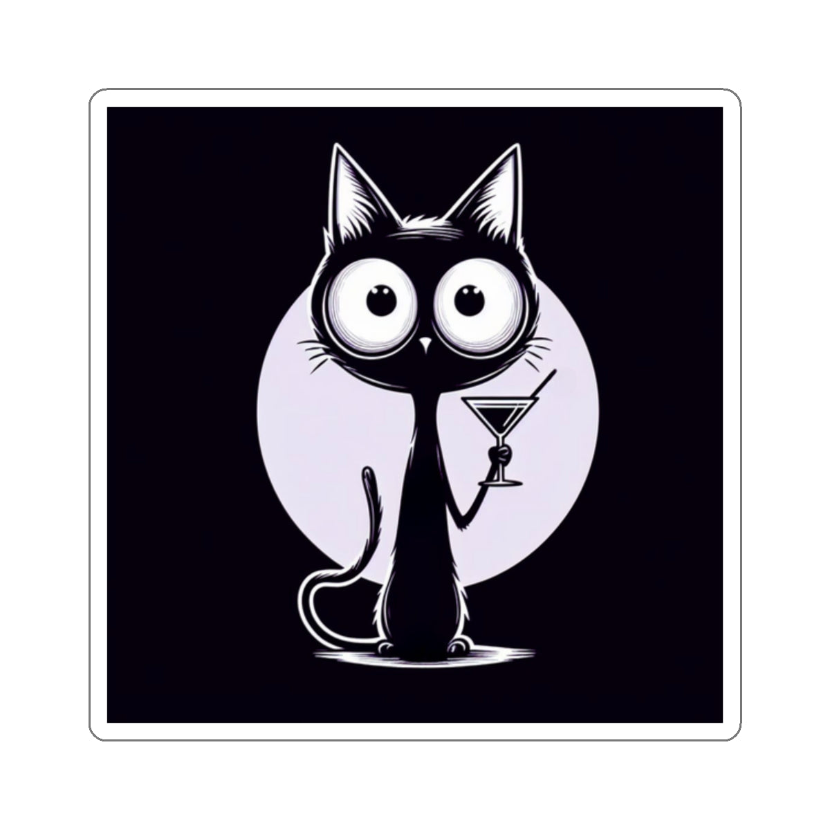 Meow-Tini Funny Cat Sticker Paper products military apparel sticker patch aviation funny custom usmc navy best military aviation apparel patches and motto gym workout garage flags t-shirt mens