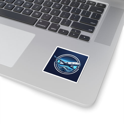 Mari-Prime P-8 Poseidon Plane Sticker 2" × 2" White Paper products military apparel sticker patch aviation funny custom usmc navy best military aviation apparel patches and motto gym workout garage flags t-shirt mens
