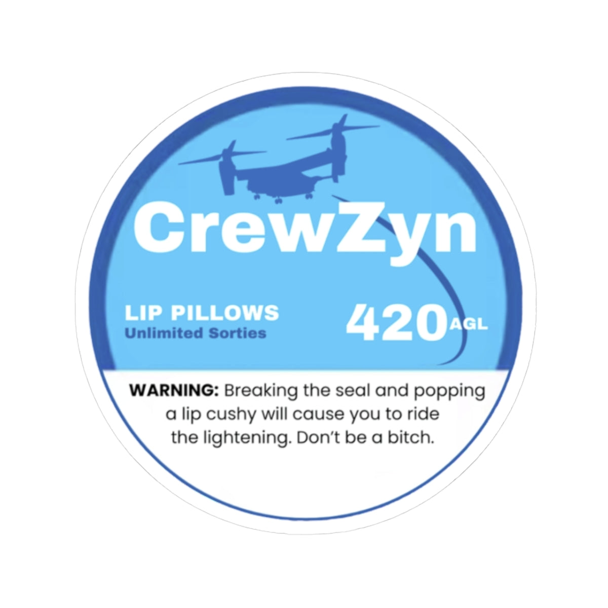 CrewZyn Zyn Aviation Sticker 3" × 3" White Paper products military apparel sticker patch aviation funny custom usmc navy best military aviation apparel patches and motto gym workout garage flags t-shirt mens
