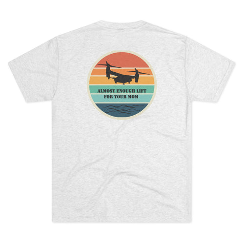 Osprey MV-22 Your Mom Military Shirt Tri-Blend Heather White T-Shirt military apparel sticker patch aviation funny custom usmc navy best military aviation apparel patches and motto gym workout garage flags t-shirt mens