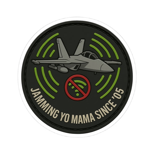 Jammin Yo Mama Military Aviation Funny Sticker 3" × 3" White Paper products military apparel sticker patch aviation funny custom usmc navy best military aviation apparel patches and motto gym workout garage flags t-shirt mens
