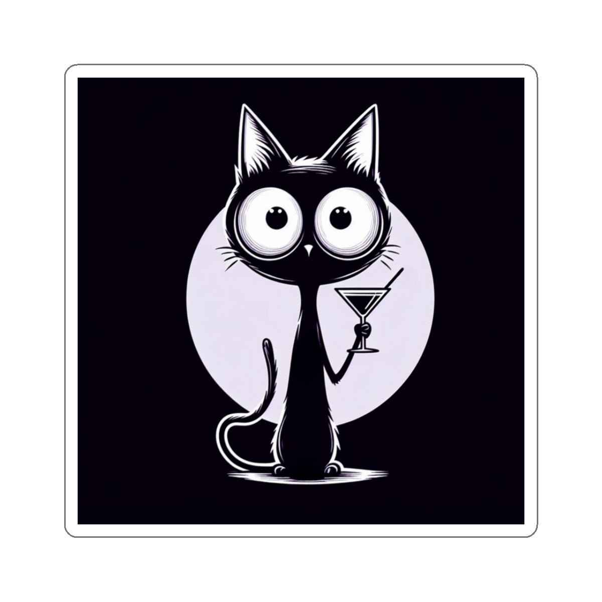 Meow-Tini Funny Cat Sticker Paper products military apparel sticker patch aviation funny custom usmc navy best military aviation apparel patches and motto gym workout garage flags t-shirt mens