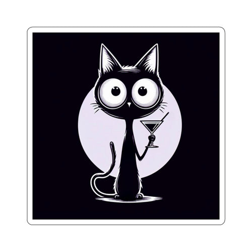 Meow-Tini Funny Cat Sticker Paper products military apparel sticker patch aviation funny custom usmc navy best military aviation apparel patches and motto gym workout garage flags t-shirt mens