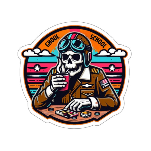 Ghoul School Pilot Aviation Sticker Paper products military apparel sticker patch aviation funny custom usmc navy best military aviation apparel patches and motto gym workout garage flags t-shirt mens