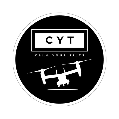 Calm Your Tilts V-22 Osprey Aviation Sticker 3" × 3" White Paper products military apparel sticker patch aviation funny custom usmc navy best military aviation apparel patches and motto gym workout garage flags t-shirt mens