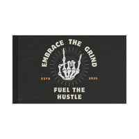 Embrace The Grind Gym and Garage Flag 60" x 36" Home Decor military apparel sticker patch aviation funny custom usmc navy best military aviation apparel patches and motto gym workout garage flags t-shirt mens