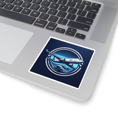 Mari-Prime P-8 Poseidon Plane Sticker 3" × 3" White Paper products military apparel sticker patch aviation funny custom usmc navy best military aviation apparel patches and motto gym workout garage flags t-shirt mens