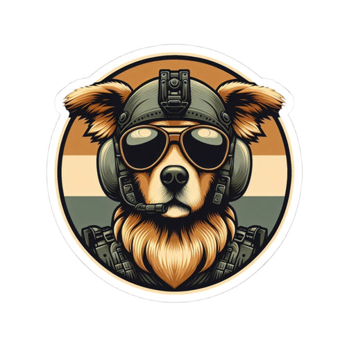 Operator Kujo Military Dog Sticker 3" × 3" White Paper products military apparel sticker patch aviation funny custom usmc navy best military aviation apparel patches and motto gym workout garage flags t-shirt mens