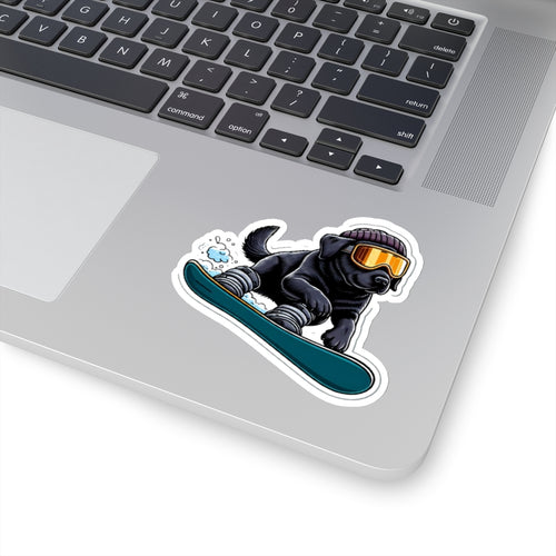 Snow Boi Dog Sticker 3" × 3" White Paper products military apparel sticker patch aviation funny custom usmc navy best military aviation apparel patches and motto gym workout garage flags t-shirt mens