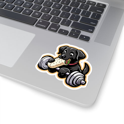 Fitness Burrito In My Mouth Dog Workout Sticker 3" × 3" White Paper products military apparel sticker patch aviation funny custom usmc navy best military aviation apparel patches and motto gym workout garage flags t-shirt mens