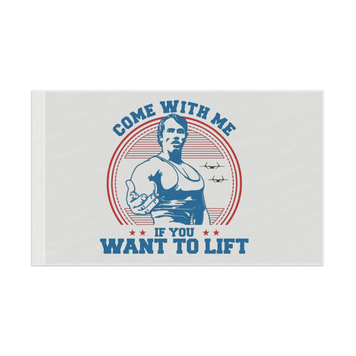 Arnold Lifting Gym and Garage Flag 60" x 36" Home Decor military apparel sticker patch aviation funny custom usmc navy best military aviation apparel patches and motto gym workout garage flags t-shirt mens
