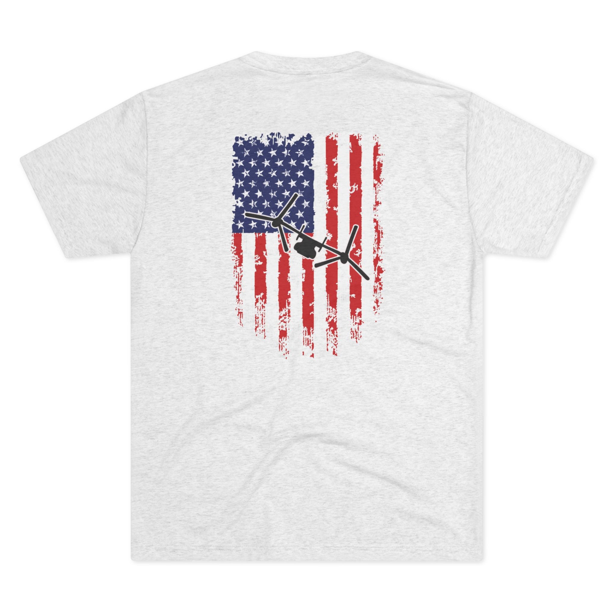 Osprey Freedom Flyer Military Shirt Tri-Blend Heather White T-Shirt military apparel sticker patch aviation funny custom usmc navy best military aviation apparel patches and motto gym workout garage flags t-shirt mens
