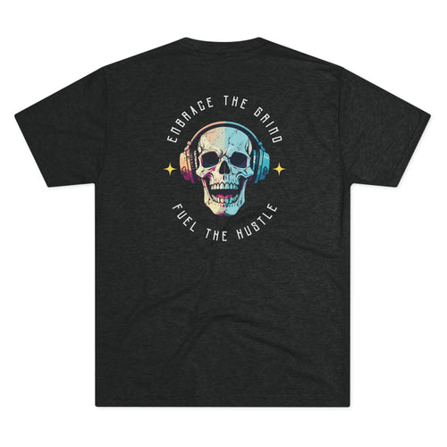 Fuel The Hustle Workout T-Shirt Tri-Blend Vintage Black T-Shirt military apparel sticker patch aviation funny custom usmc navy best military aviation apparel patches and motto gym workout garage flags t-shirt mens