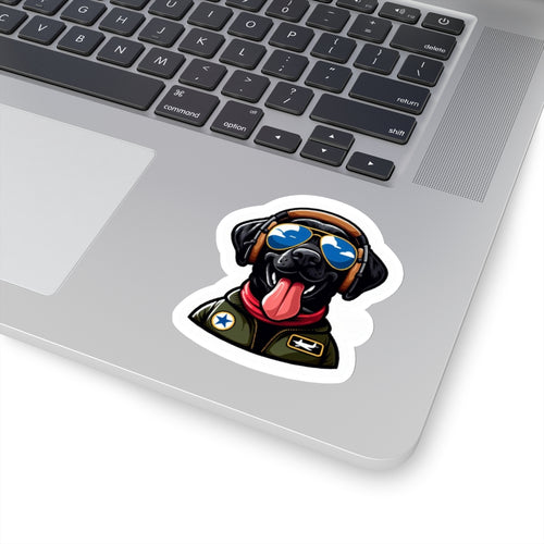 Fly Boi Dog Pilot Aviation Sticker 3" × 3" White Paper products military apparel sticker patch aviation funny custom usmc navy best military aviation apparel patches and motto gym workout garage flags t-shirt mens