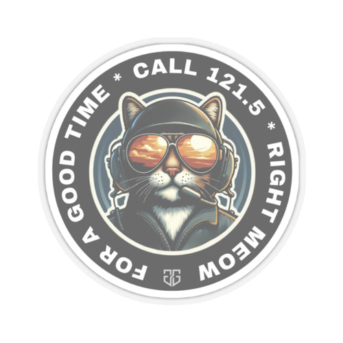 Meow Sticker 3" × 3" Transparent Paper products military apparel sticker patch aviation funny custom usmc navy best military aviation apparel patches and motto gym workout garage flags t-shirt mens