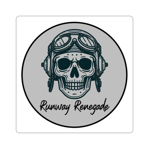 Runway Renegade Logo Sticker 3" × 3" White Paper products military apparel sticker patch aviation funny custom usmc navy best military aviation apparel patches and motto gym workout garage flags t-shirt mens