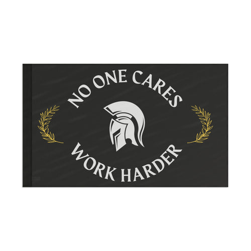 No One Cares Workout Gym Garage Flag 60" x 36" Home Decor military apparel sticker patch aviation funny custom usmc navy best military aviation apparel patches and motto gym workout garage flags t-shirt mens