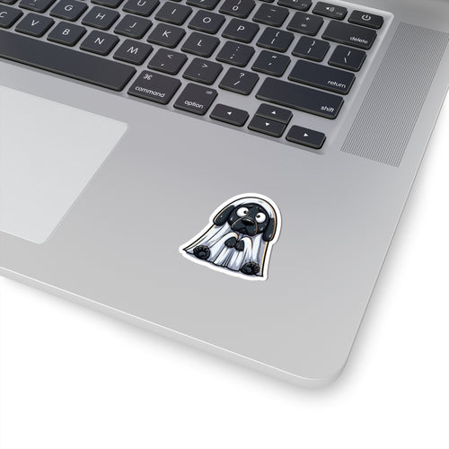 Spooked Boy Dog Sticker 2" × 2" White Paper products military apparel sticker patch aviation funny custom usmc navy best military aviation apparel patches and motto gym workout garage flags t-shirt mens