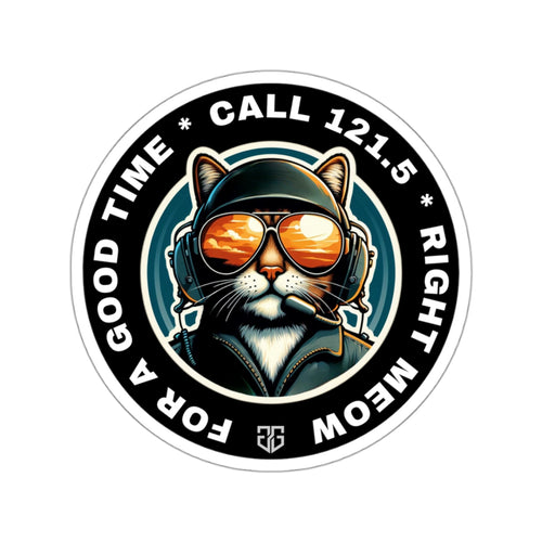 Right Meow Sticker 3" × 3" White Paper products military apparel sticker patch aviation funny custom usmc navy best military aviation apparel patches and motto gym workout garage flags t-shirt mens