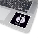 Meow-Tini Funny Cat Sticker 3" × 3" White Paper products military apparel sticker patch aviation funny custom usmc navy best military aviation apparel patches and motto gym workout garage flags t-shirt mens