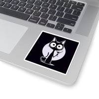 Meow-Tini Funny Cat Sticker 3" × 3" White Paper products military apparel sticker patch aviation funny custom usmc navy best military aviation apparel patches and motto gym workout garage flags t-shirt mens