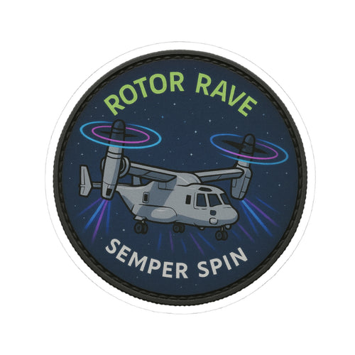 Rotor Rave MV-22 Osprey Military Aviation Sticker 3" × 3" White Paper products military apparel sticker patch aviation funny custom usmc navy best military aviation apparel patches and motto gym workout garage flags t-shirt mens