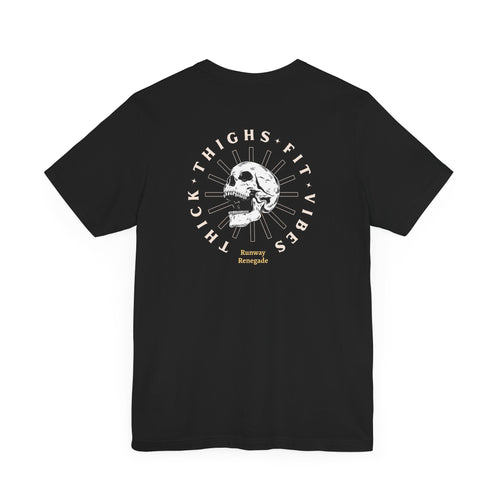 Thick Thigh Fit Vibes Workout Gym T-Shirt Black T-Shirt military apparel sticker patch aviation funny custom usmc navy best military aviation apparel patches and motto gym workout garage flags t-shirt mens