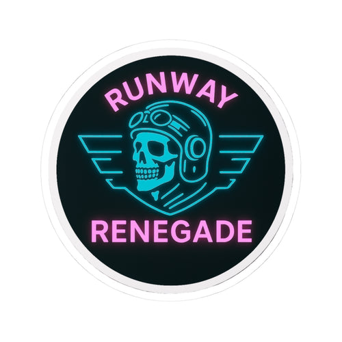 Runway Retrogade Logo Sticker 3" × 3" White Paper products military apparel sticker patch aviation funny custom usmc navy best military aviation apparel patches and motto gym workout garage flags t-shirt mens
