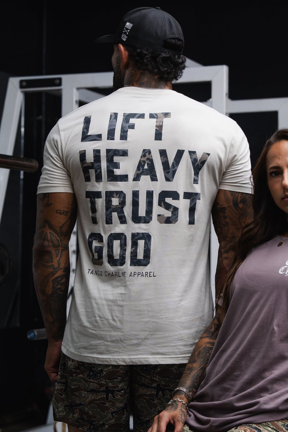 Lift Heavy. Trust God. - Tee Shirts military apparel sticker patch aviation funny custom usmc navy best military aviation apparel patches and motto gym workout garage flags t-shirt mens