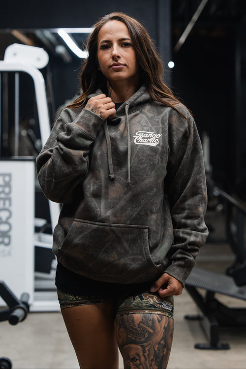 Lift Heavy. Trust God. - Premium Darkwood Camo Hoodie Hoodies military apparel sticker patch aviation funny custom usmc navy best military aviation apparel patches and motto gym workout garage flags t-shirt mens