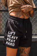 Men's Mesh Lifestyle Shorts | 5.5"- Lift Heavy Pray Hard Black