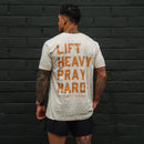 Lift Heavy. Pray Hard. Cream Leopard - Tee