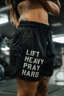 Men's Mesh Lifestyle Shorts | 5.5"- Lift Heavy Pray Hard Black