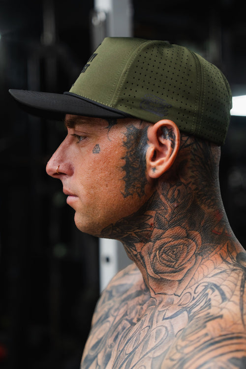 Lift Heavy. Trust God. Hydro - OD Green Snapback Hat