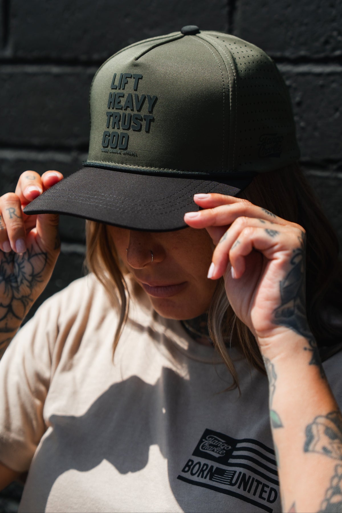 Lift Heavy. Trust God. Hydro - OD Green Snapback Hat