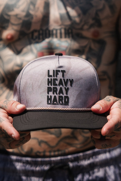 Lift Heavy. Pray Hard. Deadwood Camo Hydro - Snapback Hat
