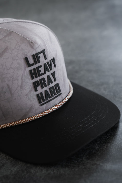 Lift Heavy. Pray Hard. Deadwood Camo Hydro - Snapback Hat
