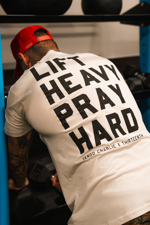 Lift Heavy. Pray Hard. - Tee