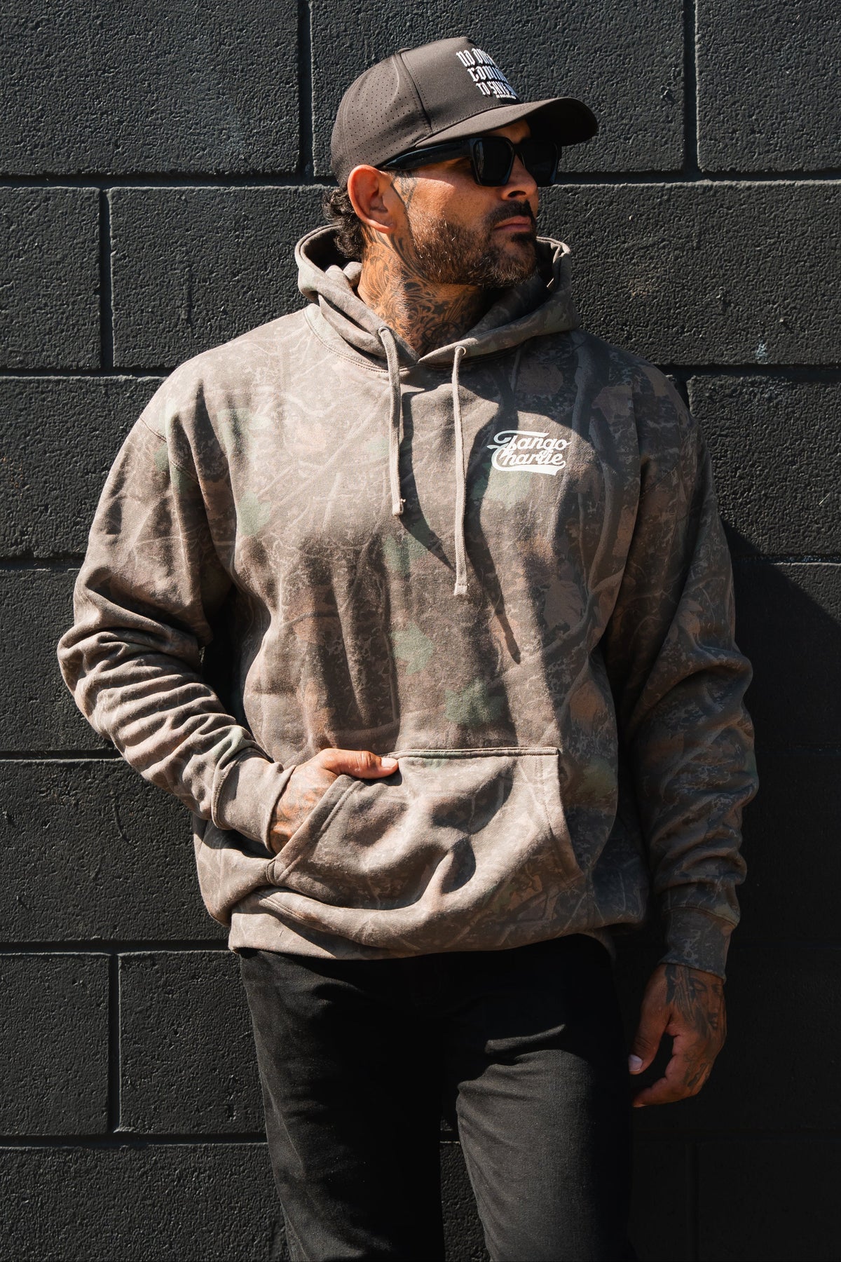 Lift Heavy. Trust God. - Premium Darkwood Camo Hoodie Hoodies military apparel sticker patch aviation funny custom usmc navy best military aviation apparel patches and motto gym workout garage flags t-shirt mens