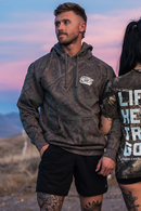 Lift Heavy. Trust God. - Premium Darkwood Camo Hoodie