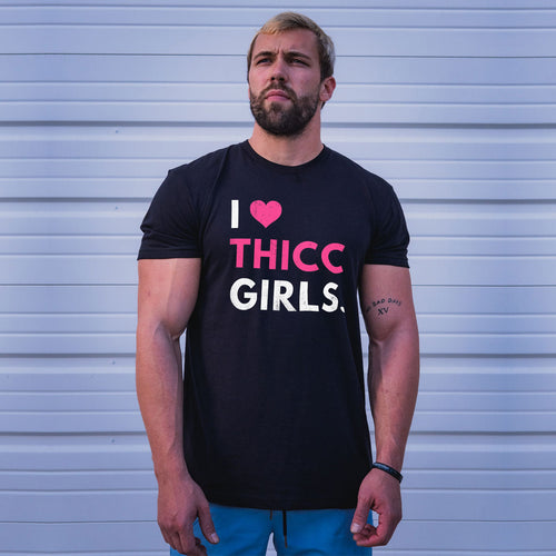 I ❤️ THICC GIRLS - Tee Shirts military apparel sticker patch aviation funny custom usmc navy best military aviation apparel patches and motto gym workout garage flags t-shirt mens