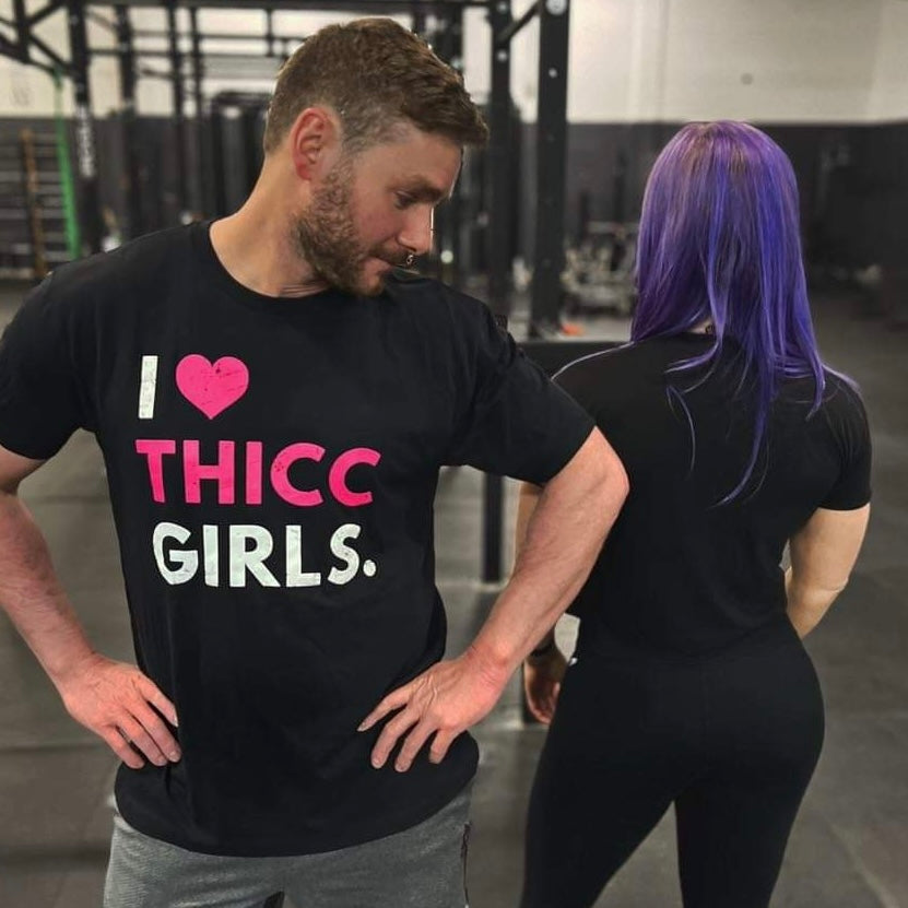 I ❤️ THICC GIRLS - Tee Shirts military apparel sticker patch aviation funny custom usmc navy best military aviation apparel patches and motto gym workout garage flags t-shirt mens